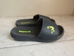 Shaq Gray/Lime Wide Strap Slides Sandal Shoes Children’s Size 12-13