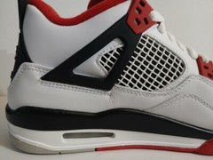 Air Jordan 4 Retro GS B Grade SZ 7Y White Fire Red Black Tech Grey 408452-160