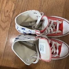 Converse Chuck Taylor High Top Sneakers Shoes American Flag Junior Size 2 White