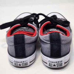 Converse All Star Junior Gray Red White Sneakers Size 12 Low Top Black Laces