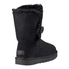 NEW KIDS UGG BAILEY BUTTON II BLACK BOOTS 1017400T SIZE 2