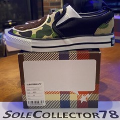 A BATHING APE BAPE Green ABC Camo Ape Head Slip On Kid Shoe US sz 1 PS 20cm $165