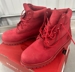 Timberland Premium 6in Medium Red Nubuck 5 M/M Juniors 0A625Y Pre-Owned