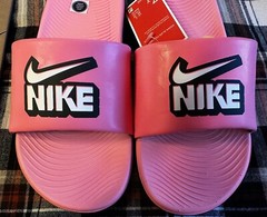 NIB – Nike Kawa Slide Fun 7Y Sunset Pulse Pink – White – Black DD3242600