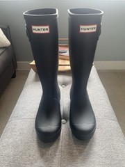 Youth Hunter Black Rain boots Size UK3/EU36/US 4B/5G