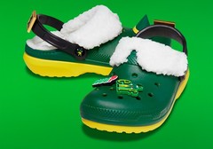 New Buddy The Elf CROCS Classic Clogs Green Big Kids 3 J3 Fur-Lined w/Jibbitz
