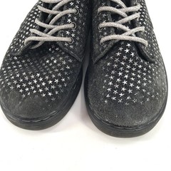 DR. MARTENS 1460 Pascal Suede Leather Star Print Boots Kids Black Doc Martens 10