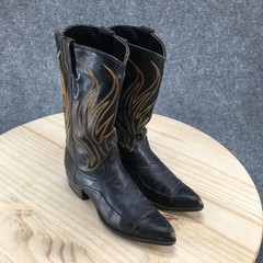 Dan Post Boots Youth 2 Western Cowboy Black Pull On Casual Pointed Toe Mid-Calf