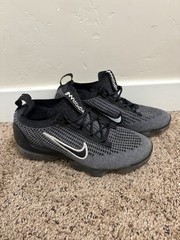 Nike Air VaporMax DB1550-006 Black Gray Kids Sneaker US 7Y Mesh Low Top
