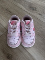 Nike Dunk Low Unisex Kids Pink/White Leather Low-Top Lace-Up Sneakers US 5