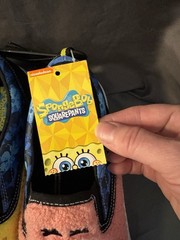 NEW SpongeBob SquarePants & Patrick YOUTH Chenille Fleece Slip-On Sneakers SZ 4