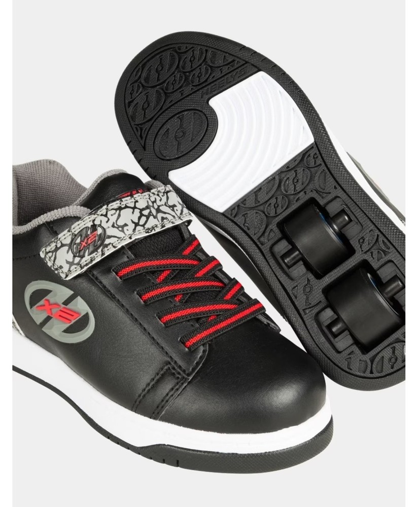 Heelys Charcoal Gray And Black Dual Up X2 Skate Shoes Size Youth 3