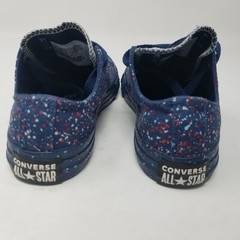 Converse Ox Splatter Junior Sz 12 Chuck Taylor Casual Sneaker Low Top Paint Blue