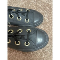 Converse Chuck Taylor All Star Big Eyelets Juniors Leather Ox Black 2.5 Sneakers
