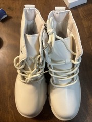 Kids White Multicolor Glitter Star Rainbow Ankle Booties, EU 37, Zip & Lace Up