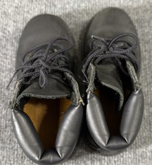 Timberland 12807 Combat Black Leather Unisex Kids Boots Lace Up Non-Slip US 10
