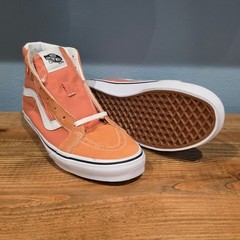 Vans Kids Sk8-Hi Zip Sneakers Orange Suede Canvas High Top Shoes 6.5 Womens 8