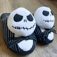 Disney Jack Skellington Slippers Pinstripe 13-14 Nightmare Before Christmas