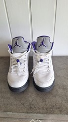 Jordan Air Jordan 5 Retro Concord White Purple Black Leather Sneakers Youth 6.5Y