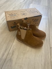 New! Cienta 1052065.21 Tan Brown Suede Zipper Boots Kids EU 24/US 7.5 M Leather