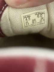VANS Old Skool Red White Canvas Sneaker Kids US 4.5 EUR 36 Lace Up