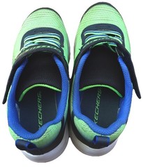 Skechers Athletic Blue/Lime Green Adjustable Strap Slip On Sneakers Kids Size 2