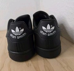 Adidas STAN SMITH J Black/Black White Kids Shoes FX7523