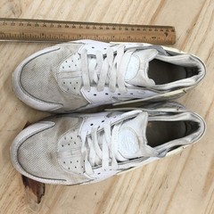 Nike Shoes Youth 6 Huarache Run Lace Up Trainers Sneakers 654275-110 Off White