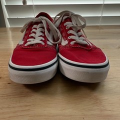 Vans Ward Checker Dot Sneakers Kids Red Canvas Lace-Up Low Top Comfort – 2