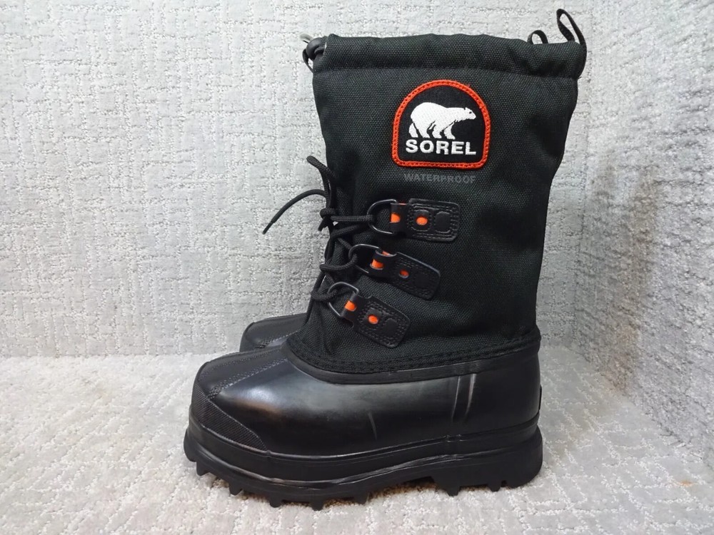 Sorel Youth Size 4Y US Black Waterproof Outdoor Winter Snow Boots