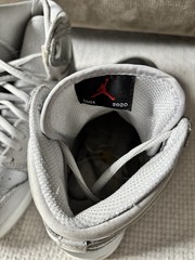 Nike Air Jordan 1 Mid GS Gray White High Top Sneakers Big Kids Youth Size 4.5
