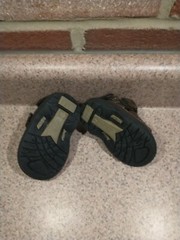 Faded Glory Action Flex Brown Sandals toddler Sz 2 Hook And Loop Strap Shoes