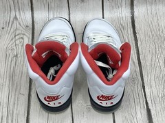 Nike Air Jordan 5 Retro GS Fire Red 2020 Size 4Y 440888-102 White Black Red