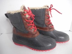 Gap Thinsulate Boots Kids Sz 1/2 Duck Winter Lined Charcoal Grey Water Resistant