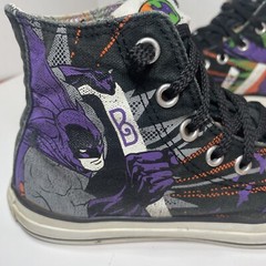 Converse DC Comic Collab Joker Batman Hi Top Youth Kids Sz 2 Sneakers Shoes Fair