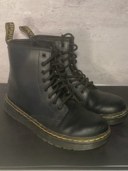 Dr. Martens Docs Kids Size 4 Black Leather Combat Boots 1460J Doc Martin