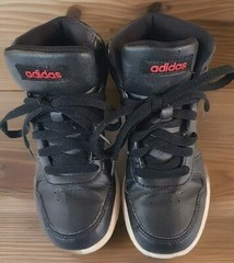 Adidas Kids Boys Athletic Black Sneaker School Shoe Sz 2 P22