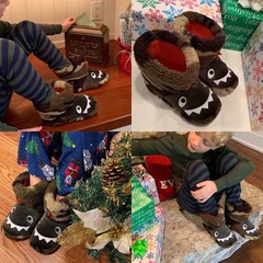 Totes Kid’s Boot Slippers, Dinosaur 11-12