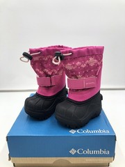 Columbia Powderbug Plus II Print Kids US 4 Pink Waterproof Snow Boots •