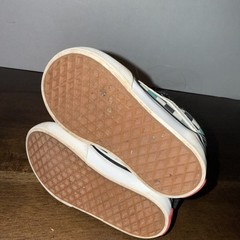 VANS „Off the Wall“ Old Skool Checkered Shoes Toddler Size 4 Black White Green