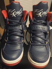 Jordan Flight 45, Youth Size 6 High Top Sneakers Navy Red Gold US 6Y