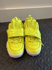 FILA Disruptor Yellow/White Leather Low Top Sneakers Kids US 7 EU 38