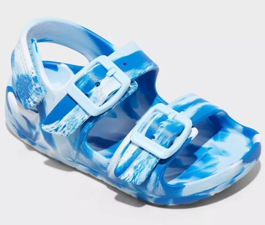 Toddler Ade Footbed Open D Toe Hook And Loop Heel Strap Sandals Blue Cat & Jack