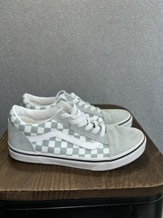 Vans Ward Old Skool Checkerboard Sneakers Youth 4 Teal White Low Top Lace Up