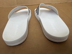 adidas Adilette Shower HP7606 Slide Sandals Kids Size 6 Wo’s 8 White/Blk Slip On