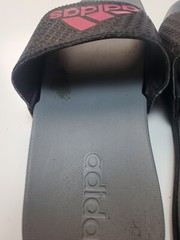 Adidas Youth Size US 2 EU 34 Black, Pink & Gray Cushioned Slide Sandals