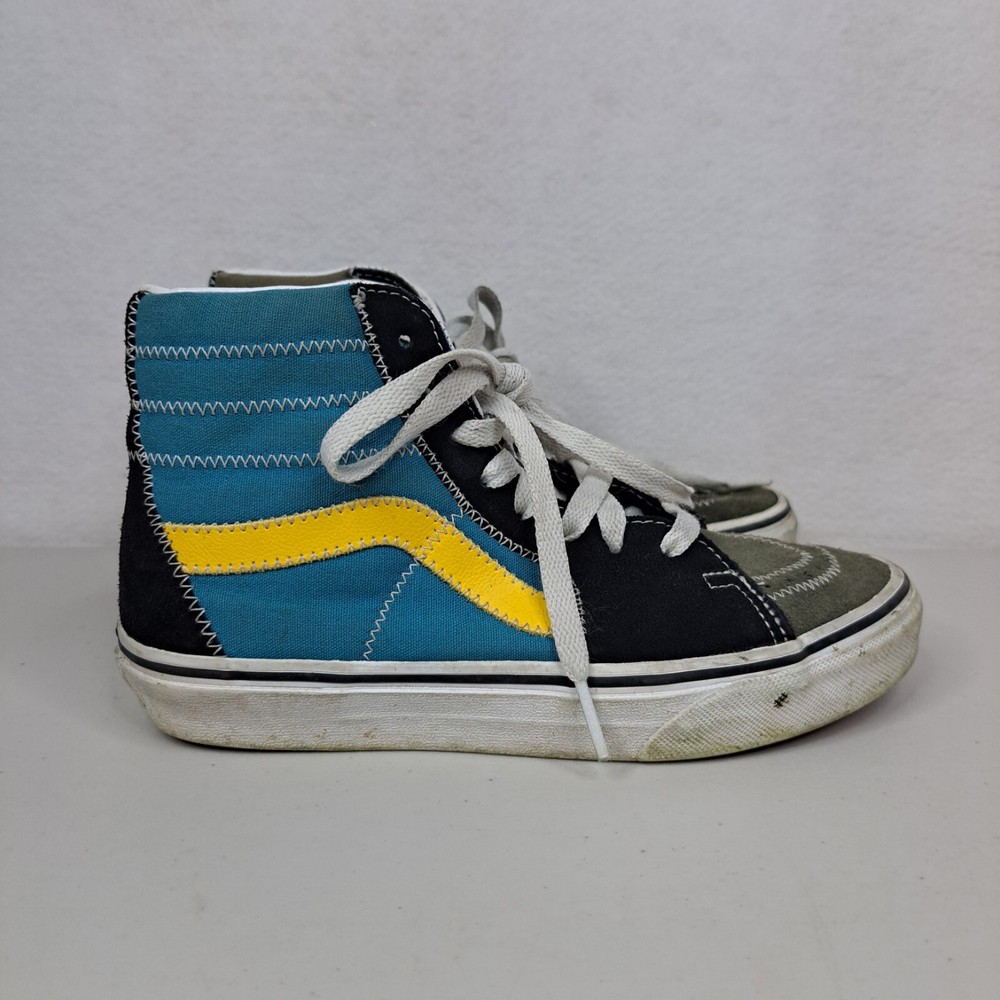 Vans Sk8-Hi Zig Zag Turquoise Black Yellow Gray Kids Shoes Size Mens 4 Women 5.5