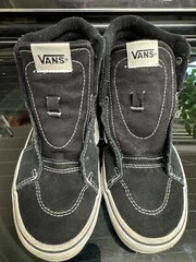 VANS Hi High Top 721356 Black/White Canvas Skate Shoes Youth 3 lace up Classic