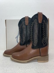 New Youth Brown Old West Cowboy Boots. 1603 Y 3.5 3 1/2. 22-27