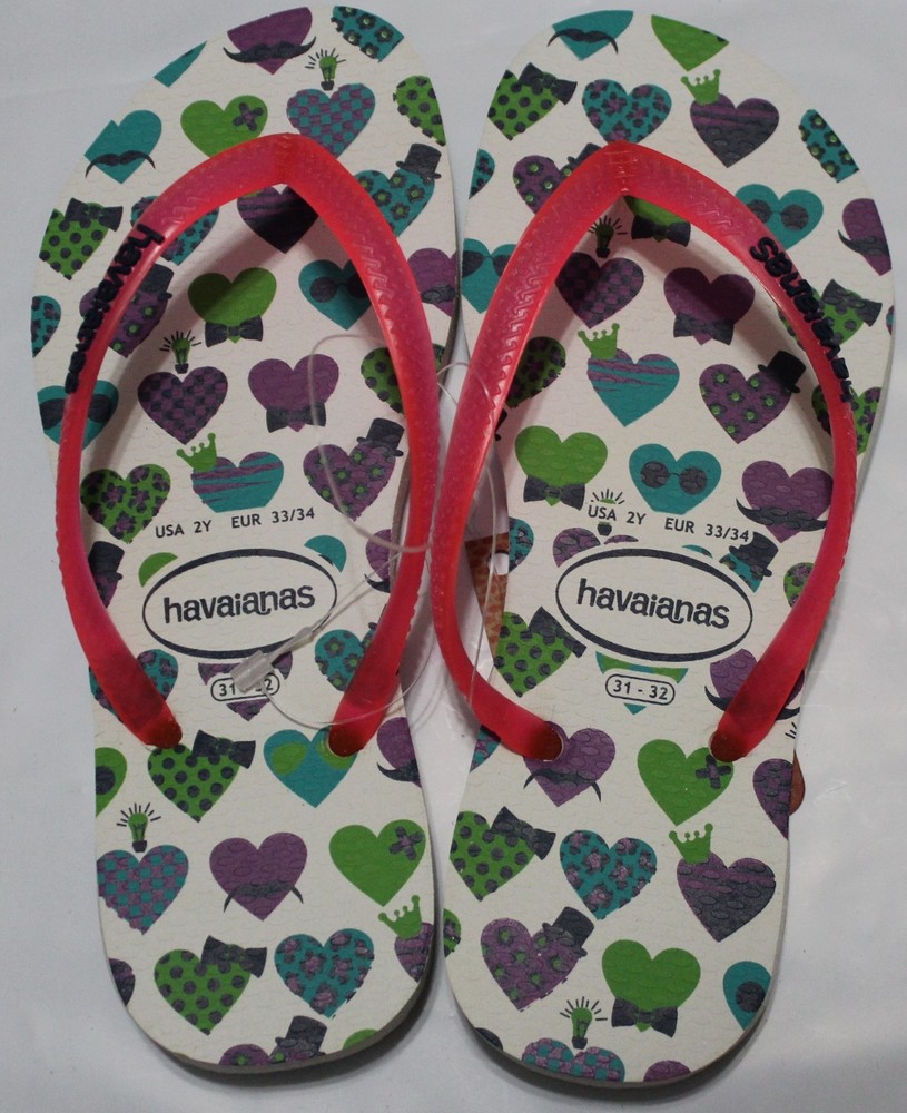 $19 Havaianas Slim White/multi Trend Flip-Flop